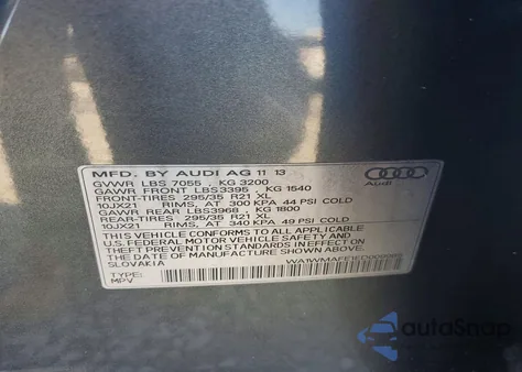 2014 Audi Q7 Prestige from USA, damaged, VIN WA1WMAFE1ED009985